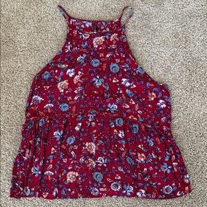 Floral halter tank top